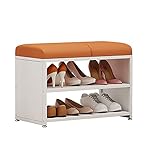 Tyewmiy Schuhbank Sitzbarer weicher Paket-Schuhschrank, einfaches Schuhregal aus Eisen, Schuhwechselhocker for zu Hause Schuhschränke (Size : 66cm*32.5cm*48cm)