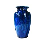 Vasen Moderne Luxus Blaue Glasvase Dekoration Wohnzimmer Blumenarrangement Hotel Veranda dekorative Vase Vase/Blumenvase