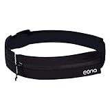 Amazon Brand - Eono Wasserabweisend Lauf Hüfttasche mit Verstellbarem Gummiband, Laufgürtel mit Großer Kapazität für Fitnesss, Sport, Radfahren, Laufen, Reisen und Outdoor-Aktivitäten (Schwarz)