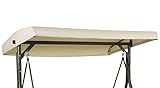 Universal Sonnendach für Hollywoodschaukel Dach-Plane für Garten-Schaukel Dachplane Ersatzdach ca 118x188x20 cm Beige [101]