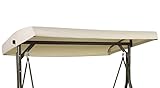 Universal Sonnendach für Hollywoodschaukel Dach-Plane für Garten-Schaukel Dachplane Ersatzdach ca 118x188x20 cm Beige [101]