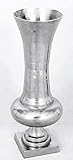 Casa Padrino Barock Aluminium Vase Antik Silber Ø 26,5 x H. 81 cm - Antik Stil Blumenvase