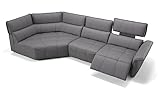 sofanella - Ecksofa Adria Eckcocuh Ledercouch italienisch - Grau