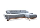 MIUFORM Ecksofa mit Schlaffunktion und Bettkasten Wendbar Wohnladschaft | Dazzling Daisy | Wohnladschaft Couch Schlafcouch (Hellblau)