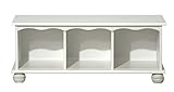 Loft24 SUNE Garderobenbank mit Stauraum Sitzbank Bank Schuhbank Landhaus Kiefer massiv Flur Diele 100x39x40 cm (weiß)