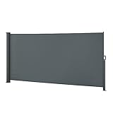 Oskar Seitenmarkise Sichtschutz Sonnenschutz Seitenrollo Markise Anthrazit (160x350cm)