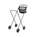 Hills Wäschetrolley | Extra hoher Premium-Wäschetrolley auf Rädern mit Netzkorb, zusammenklappbar, erhöhte Höhe – 98 cm – Woodland Grey, 80150494