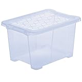 Rotho Evo Easy Aufbewahrungsbox Deckel, lebensmittelechter Kunststoff (PP) BPA-frei, blau/transparent, 15l, (39 x 28 x 23 cm)