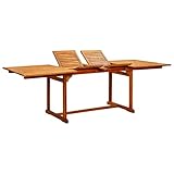 KOIECETA Teak Massiv Gartentisch Ausziehbar Holztisch Tisch Esstisch Ausziehtisch Terrassentisch Balkontisch Gartenmöbel (Rechteckig/(160-200-240) x 100 x 75 cm)