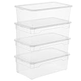 Rotho 4er Set Clear Box Lady Shoe 5 L Deckel-QR-Code AppMyBox-4 x 5 L. Volumen-(LxBxH) 33x19x11 cm-transparent-stapelbar-Kunststoff/Plastik (PP) Aufbewahrungsbox, 4er Set klein