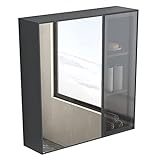 Spiegelschrank Medizinschrank Space Aluminium Badezimmerspiegelschrank Medizinschrank mit Regal Home Badezimmer Wandaufbewahrung Aufbewahrungsspiegelbox (Farbe: A, Größe: 23,6 * 25,6 Zoll)