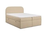 maison de reve Boxspringbett, DUNKEL BEIGE, 140x200