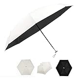 Mini-Regenschirm, faltbar, ultraleicht, Mini-Regenschirm, faltbar, aus Gummi, Sonnenschirme, Reisen, wasserdicht, winddicht (cremeweiß)