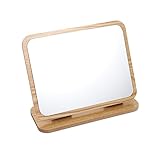 IFANLANDOR Holzspiegel Kosmetikspiegel Faltbarer Spiegel Schminkspiegel Tragbarer Schminkspiegel Schreibtisch-Schminkspiegel Kosmetikspiegel Tisch-Kosmetikspiegel Stilvoller
