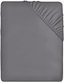 Utopia Bedding - Spannbettlaken 160x200cm - Grau - Gebürstete Polyester-Mikrofaser Spannbetttuch - 35 cm Tiefe Tasche