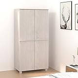 INLIFE Kleiderschrank Weiß 89x50x180 cm Massivholz Kiefer