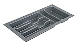 BigDean Universal Besteckeinsatz für Schubladen 30 cm - Zuschneidbar - 230x490mm - Schubladeneinsatz aus Kunststoff, Besteckkasten Silber-grau, Made in Europe