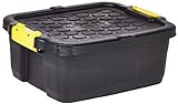 CEP HW444 Strata Aufbewahrungsbox Hohe Belastbarkeit, 24 L, Plastik, schwarz/gelb, 50 x 40 x 20 cm