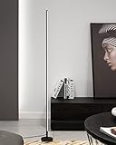 TACAHE Minimalistische Eck-Stehlampe - 2700K-6500K Dimmbares LED-Nachtlicht - Moderne Stehlampe mit Fernbedienung für Wohnzimmer, Schlafzimmer - 57' 12W - Schwarz