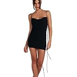 FUZYXIH Frauen Spaghetti Strap Mini Kleid Weibliche Figurbetontes Kleid Trend Party Club Kleid Sexy RüCkenfreies Kleid Damen Nacht Kleid