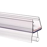 2 Stück PVC-Gummi-Glastür-Dichtungsstreifen, 4 bis 12 mm, rahmenlos, für Badewanne, Duschwand, Dichtung, Lücke, Fenster, Tür, Dichtungsstreifen, Wasserstopper, 6 mm, transparent
