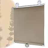 Saugnäpfen-Verdunklungsrollos,Dachfenster Rollo Verdunkelungsrollos Ohne Bohren Sonnenschutzrollo Thermorollo,leichte,tragbare,ohne Löcher montierbar (75×125cm(29.5×49.2in),D)