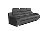 Robin Amber Sofa 3-Sitzer mit Schlaffunktion Schlafsofa Schlafcouch für Wohnzimmer Bettsofa für Schlafzimmer Couch Sofas & Couches mit Bettfunktion 238 x 96 x 95 cm Kronos Stoff Anthrazit