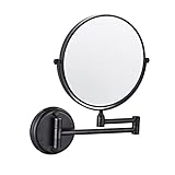 VACARX Klappbarer Spiegel, Kupfer Spiegel Rund, Wandmontage Spiegel, Schminkspiegel Rasierspiegel Vergrößerungsspiegel Make-up Spiegel 360°Schwenkbar Faltbar für Badezimmer Spa und Hotel