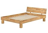 Erst-Holz® Doppelbett Futonbett 140x200 Französisches Bett Buche massiv mit Rollrost 60.80-14