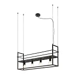 Lindby Esstisch Pendelleuchte mit Ablagefläche, Käfig Hängelampe, Lampe Wohnzimmer 4x E27 max. 60W, ohne Leuchtmittel, Kronleuchter Esszimmerlampe