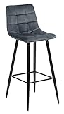 exitodesign Hocker Tore - Gepolsterter Barstuhl - Esszimmerstühle - Barhocker - Stuhl Küche Barstuhl - Bequem Praktisch - Haltbares Material - Zimmer Deko Wohnzimmer - 42x51x104cm - Grau