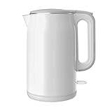 Wasserkocher, Heim-Teekanne, Edelstahl, schnell kochend, 1,7 l, großer Isolierkessel, mehrere Farben erhältlich, Farbe + Grau