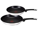 Tefal E30 Jamie Oliver Pfannenset Induktion 2 tlg -SET22- kleine Pfanne 20 cm + Bratpfanne 26 cm, Antihaft-beschichtet, FÜR KLEINE HAUSHALTE, ohne Glasdeckel