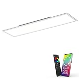 Paul Neuhaus Q-Flag, LED Panel, 120x30, Smart-Home | dimmbare Decken-Lampe mit steuerbarer Farbtemperatur, warmweiss - kaltweiss | Decken-Leuchte Alexa kompatibel