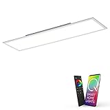 Paul Neuhaus Q-Flag, LED Panel, 120x30, Smart-Home | dimmbare Decken-Lampe mit steuerbarer Farbtemperatur, warmweiss - kaltweiss | Decken-Leuchte Alexa kompatibel