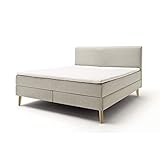 Meise Möbel - Boxspringbett Greta - Beige, 160x200 cm, 7-ZonenTonnentaschenfederkern 350 H2