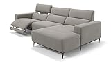 sofanella - Eckcouch Teramo Ecksofa Wohnlandschaft Stoffsofa - Hellgrau S: 260 Breite x 101 Tiefe