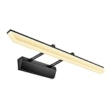 Spiegelfrontlicht Edelstahl Spiegel Scheinwerfer Badezimmer Spiegelschrank Licht Badezimmer LED WC Wandleuchte Wasserdichte und Anti-Beschlag Spiegelbeleuchtung (Farbe : Schwarz Warmes Licht)