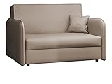 Mirjan24 Sofa Viva Loft II mit Schlaffunktion, Couch 2 Sitzer Polstersofa mit Bettkasten inkl. Kissen, Sofagarnitur, Schlafsofa, Bettsofa, Wohnlandschaft, Farbauswahl (Mono 232)