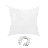 jarolift Sonnensegel Quadrat, Atmungsaktiv, Sonnenschutz Sichtschutz für Terrasse Garten Balkon, HDPE-Gewebe, 360 x 360 cm, Cremeweiß