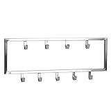 Wandgarderobe Metall Silber 50x20x4 cm Design Flurgarderobe Stahl | Hakenleiste Wandpaneel | Garderobe Wand | Garderobenleiste Flur