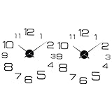 Artibetter 2 Stück Wanduhr Dekorative Wandaufkleber Dekor Nicht Tickende Uhr Rahmenlose Uhr Dekorative Uhr Kreative Uhr Schwarze Acryl-Uhrenaufkleber