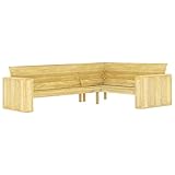 vidaXL Kiefernholz Imprägniert Garten Eckbank mit Rückenlehne Armlehnen Gartenbank Holzbank Sitzbank Parkbank Bank Balkonbank Gartenmöbel 239cm