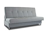 Schlafsofa Bella mit Schlaffunktion - 3 Sitzer Sofa, Couch mit Bettkasten, Bettsofa, Schlafsofa, Polstersofa, Couchgarnitur (Grau (Inari 91))