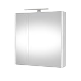 Planetmöbel Spiegelschrank Badezimmer WC Badezimmerschrank 64cm breit (Weiß)