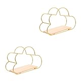 Alipis 2 Stück Goldene Aufbewahrungsgefäße Holzdekor Metall-Organizer Display-Form Hängendes Schlafzimmer-Organisationsregal Geometrische Regalform Kinderzimmer