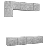 Ausla TV-Schrank-Set, stilvoller betongrauer Wand-TV-Schrank aus Holzwerkstoff für das Haus