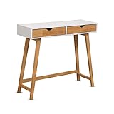 Terra Home - Konsolentisch Frya - weiß, 90x30x78 cm, Holz, mit Schubladen, skandinavisch, modern, schmal, Konsole für Flur oder Wohnzimmer