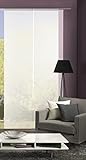 Vision S 84401 | Schiebegardine ROM | halb-transparenter Stoff in Bambus-Optik | 260x60 cm | Farbe: weiß