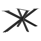 Tischgestell 150x78x71cm Spider Kreuzgestell Tischkufen Stahl Tischbeine Metall, DIY Esstisch oder Konferenztisch, einfache Montage, Stahl Schwarz, inkl. Bodenschoner